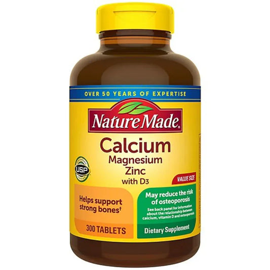 Nature Made Dietary Supplement Tablets Minerals Calcium Magnesium Zinc With Vitamin D - 300 Count Nature Made Dietary Supplement Tablets Minerals Calcium Magnesium Zinc With Vitamin D - 300 Count