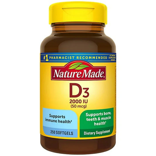 Nature Made Vitamin D3 2000 IU Softgels - 250 Count Nature Made Vitamin D 2000 Iu Softgel Value Size - 250 Count