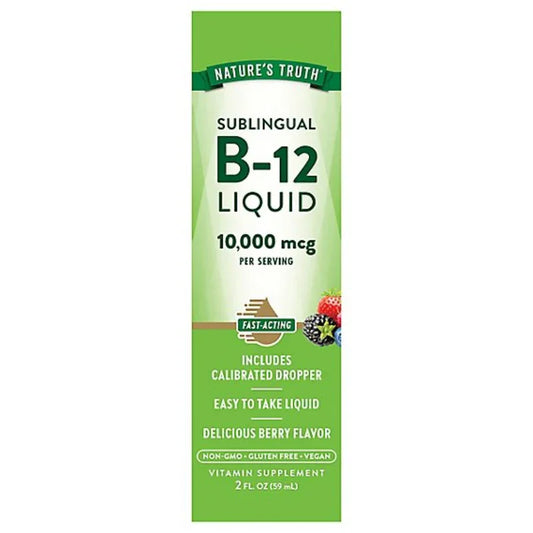 Nature's Truth Sublingual Vitamin B12 10000 mcg Liquid - 60 Count Nature's Truth Sublingual Vitamin B12 10000 mcg Liquid - 60 Count