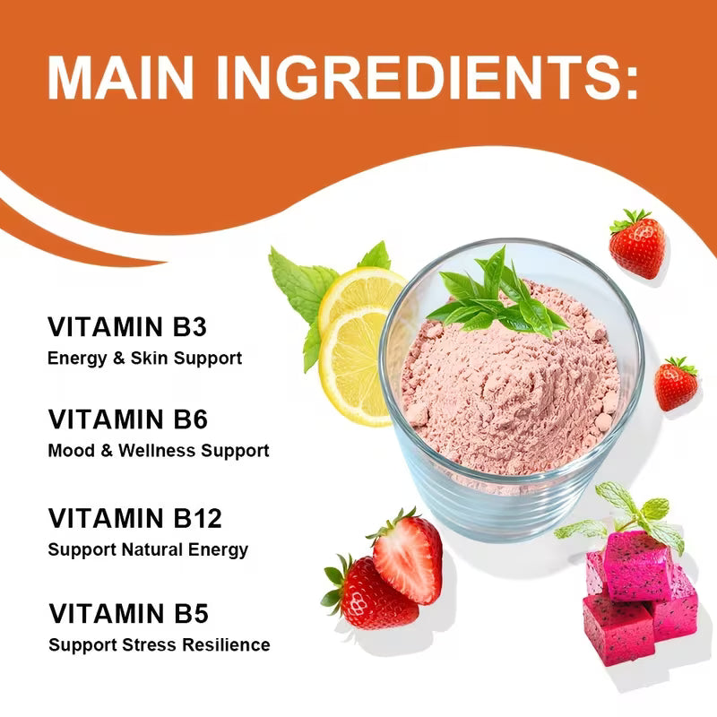 Zero Sugar Mixed Flavors Electrolyte Drink with Vitamins B3/B6/B12/B5 Peaceful Pleasures