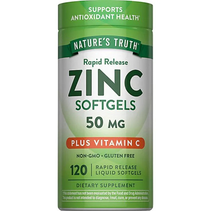 Nature's Truth Rapid Release Zinc 50 mg Plus Vitamin C - 120 Count Nature's Truth Rapid Release Zinc 50 mg Plus Vitamin C - 120 Count