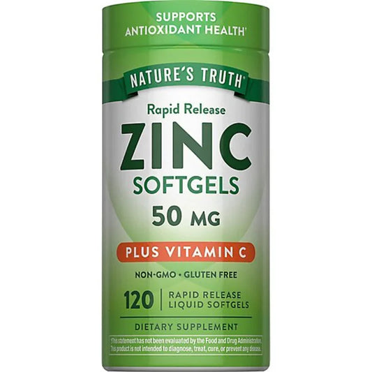 Nature's Truth Rapid Release Zinc 50 mg Plus Vitamin C - 120 Count Nature's Truth Rapid Release Zinc 50 mg Plus Vitamin C - 120 Count