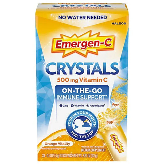 Emergen-C Crystals Orange Vitamin C Supplement – 28 Stick Packs Emc Sparks Orange 28ct - 28 CT