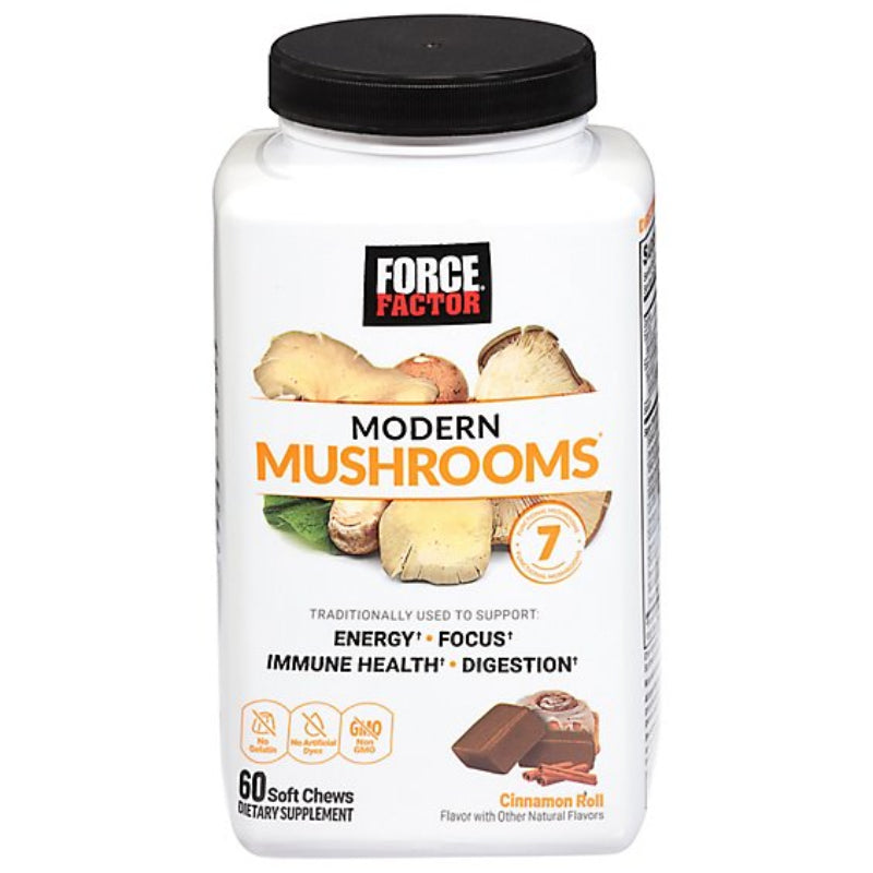 Force Factor Modern Mushrooms supplement container on a white background