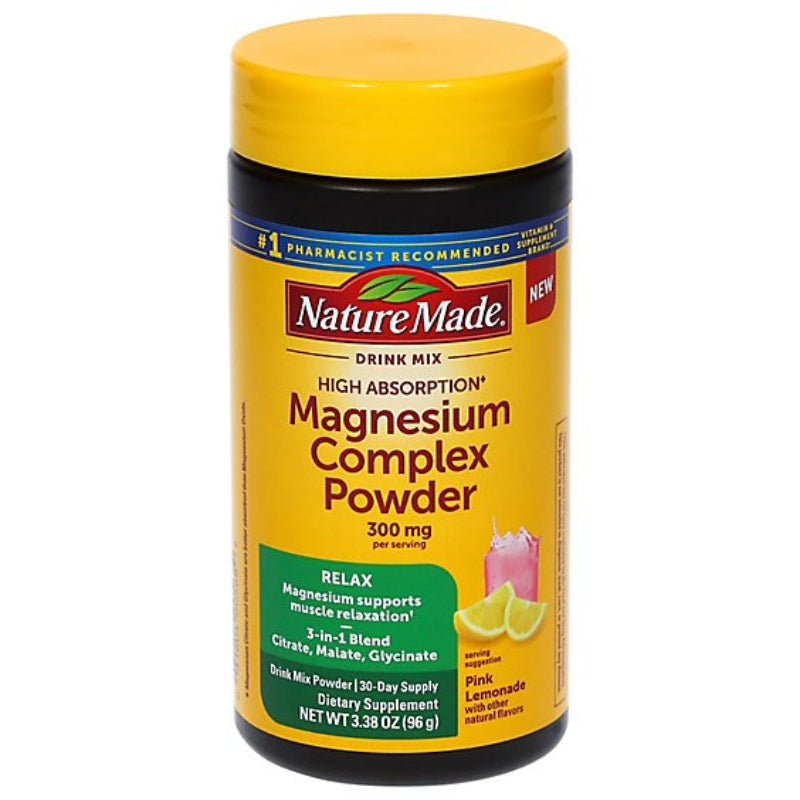 Nature Made Magnesium Complex Powder container on a white background