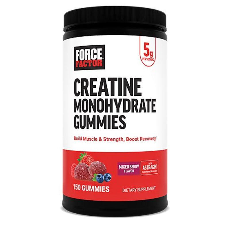 Force Factor Creatine Monohydrate Gummies container on a white background
