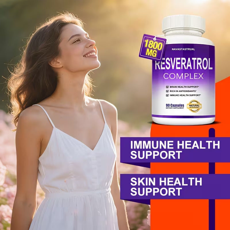 Resveratrol Complex Supplement – 90 Capsules Dietary Supplement Peaceful Pleasures