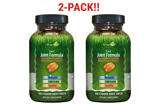 Two bottles of Irwin Joint Formula dietary supplements on a white background with '2-Pack!!' text.