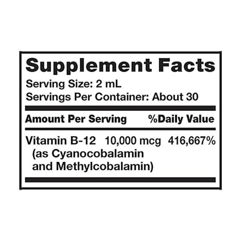 Nature's Truth Sublingual Vitamin B12 10000 mcg Liquid - 60 Count Nature's Truth Sublingual Vitamin B12 10000 mcg Liquid - 60 Count