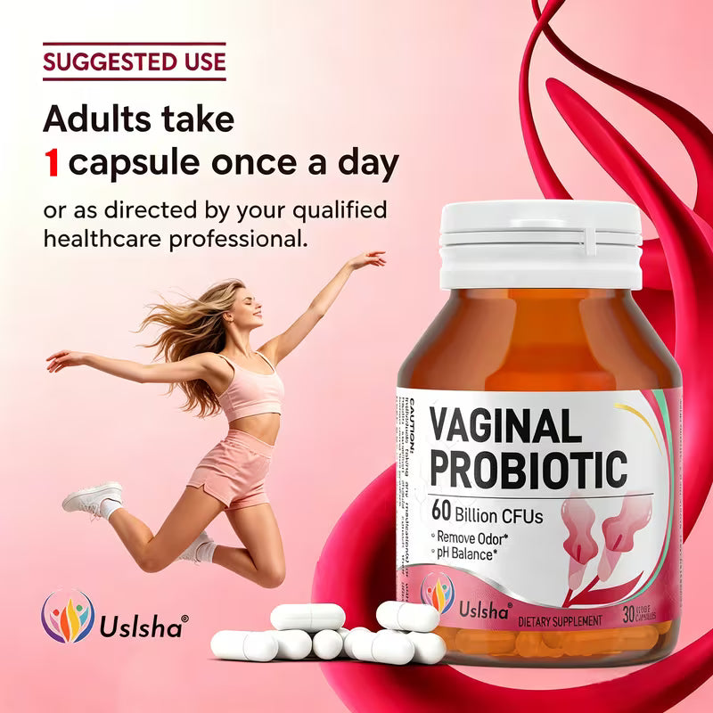 USLSHA Probiotics for Women 60 Billion CFU 30 Capsules Peaceful Pleasures