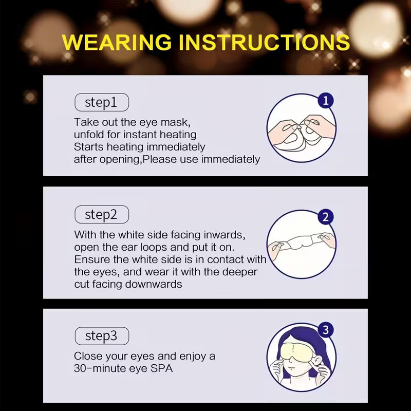 20pcs Lutein Steam Eye Mask for Eye Protection Eye Care Peaceful Pleasures