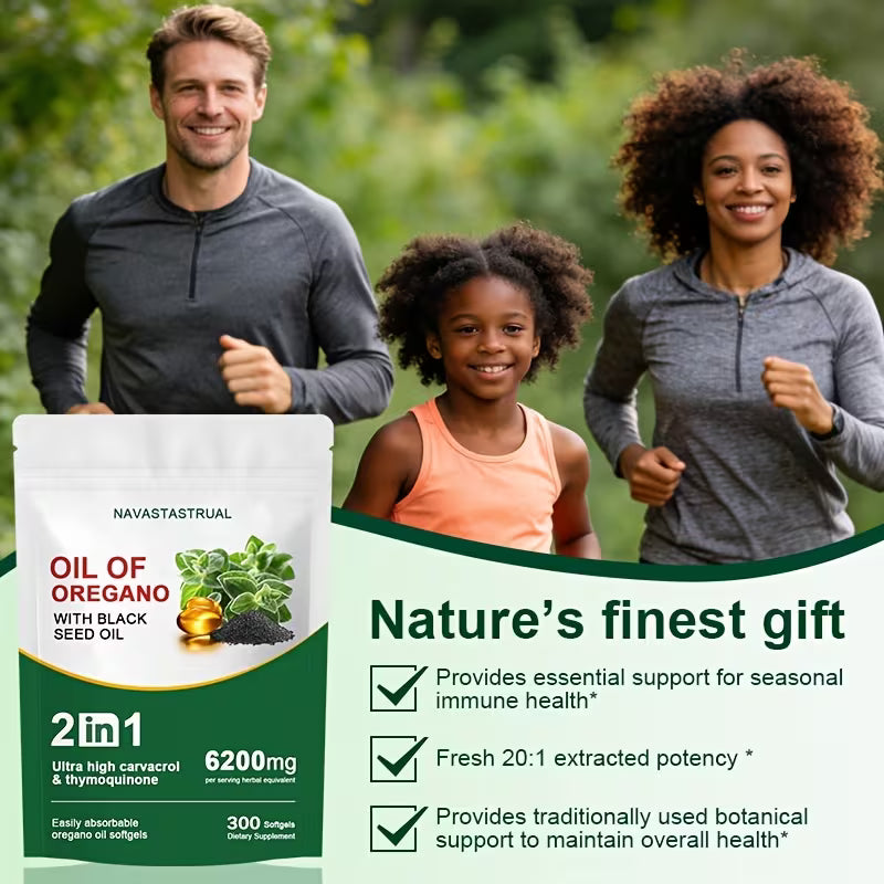 Oil of Oregano Softgels 6200mg – 300 Count | 4X Strength Carvacrol & Thymoquinone Peaceful Pleasures