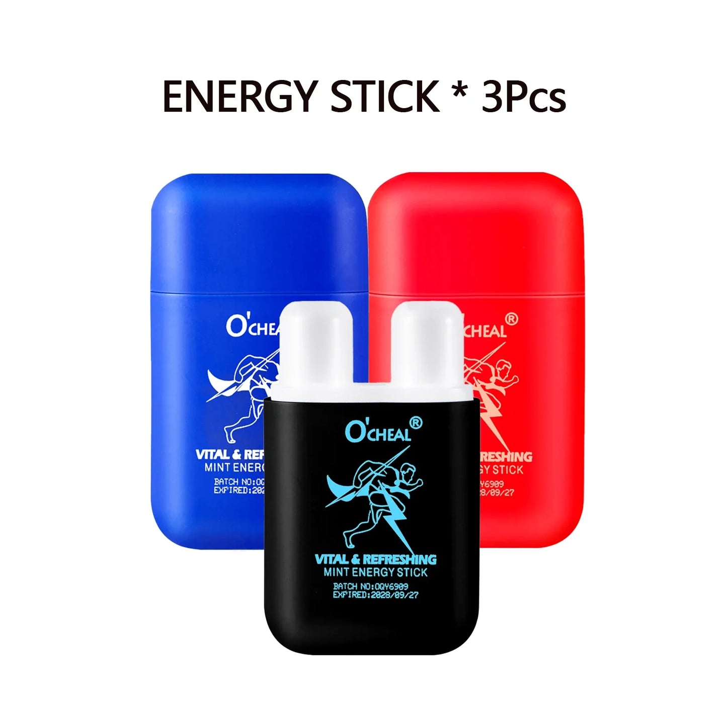 O'cheal Double Hole Cooling Mint Energizing Inhaler Stick 3-Pack
