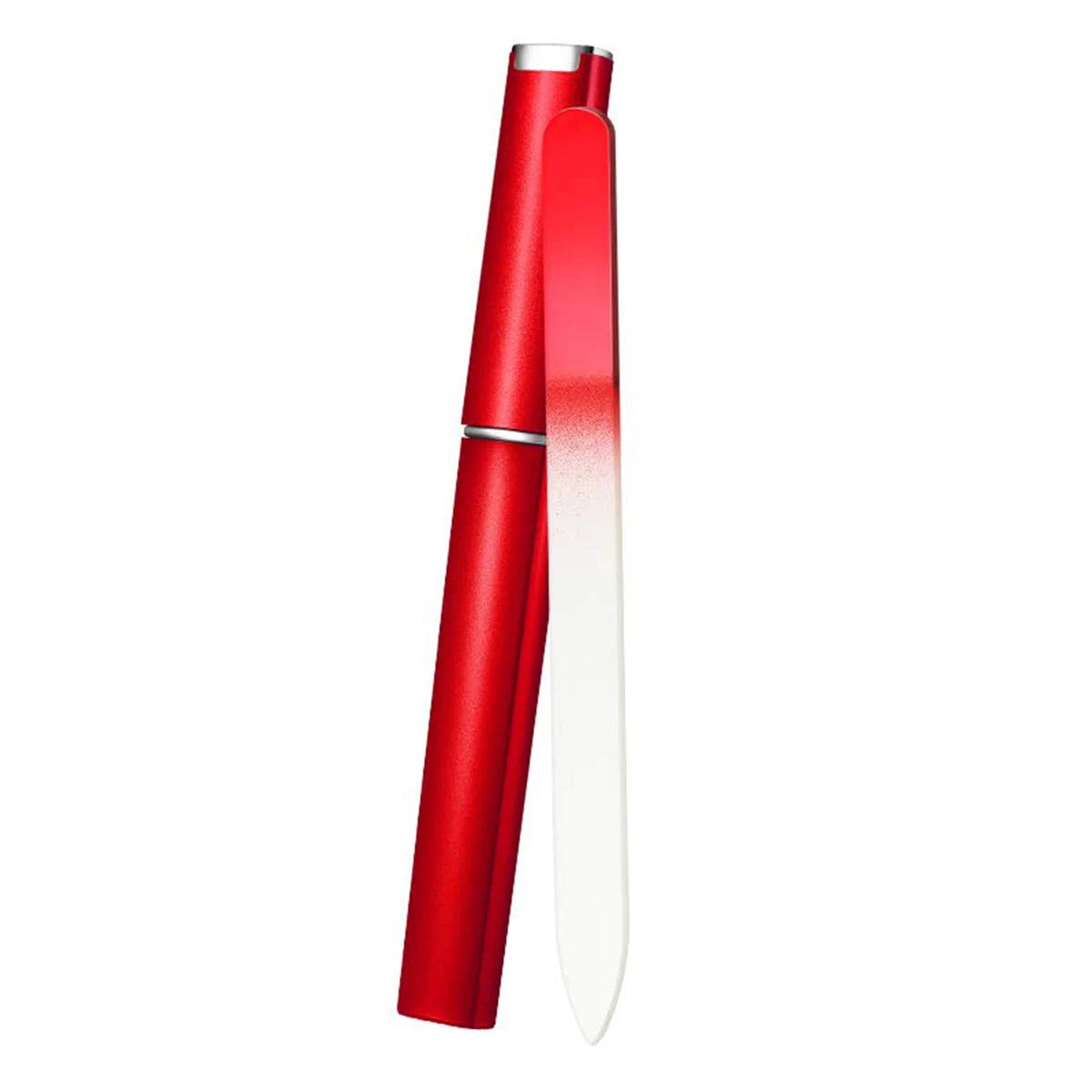 12 Color Crystal Glass Nail File Frosted Polished Nail Tools Sandblasted Glass Nail File Portable Home Tourism Peaceful Pleasures Health and Wellness Red