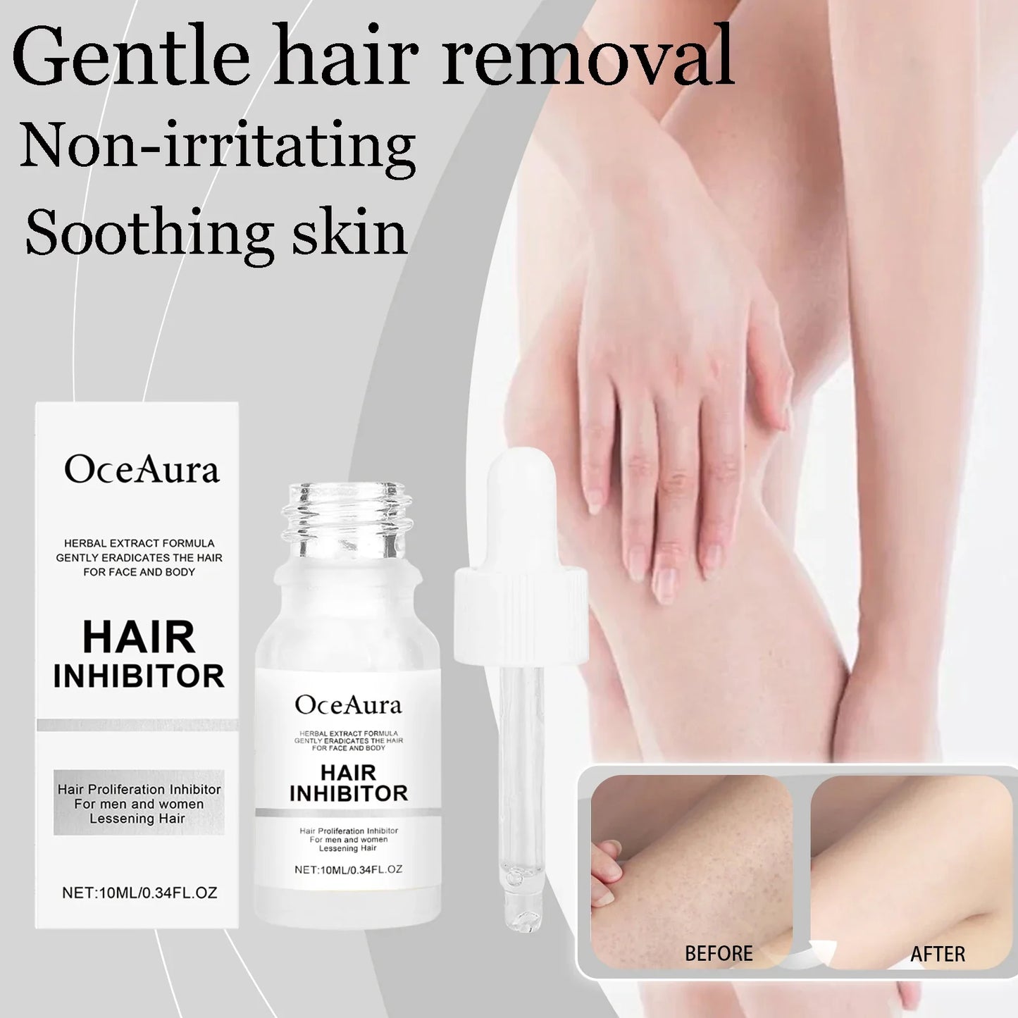 OceAura Hair Removal Serum – Gentle, Moisturizing, 10ml
