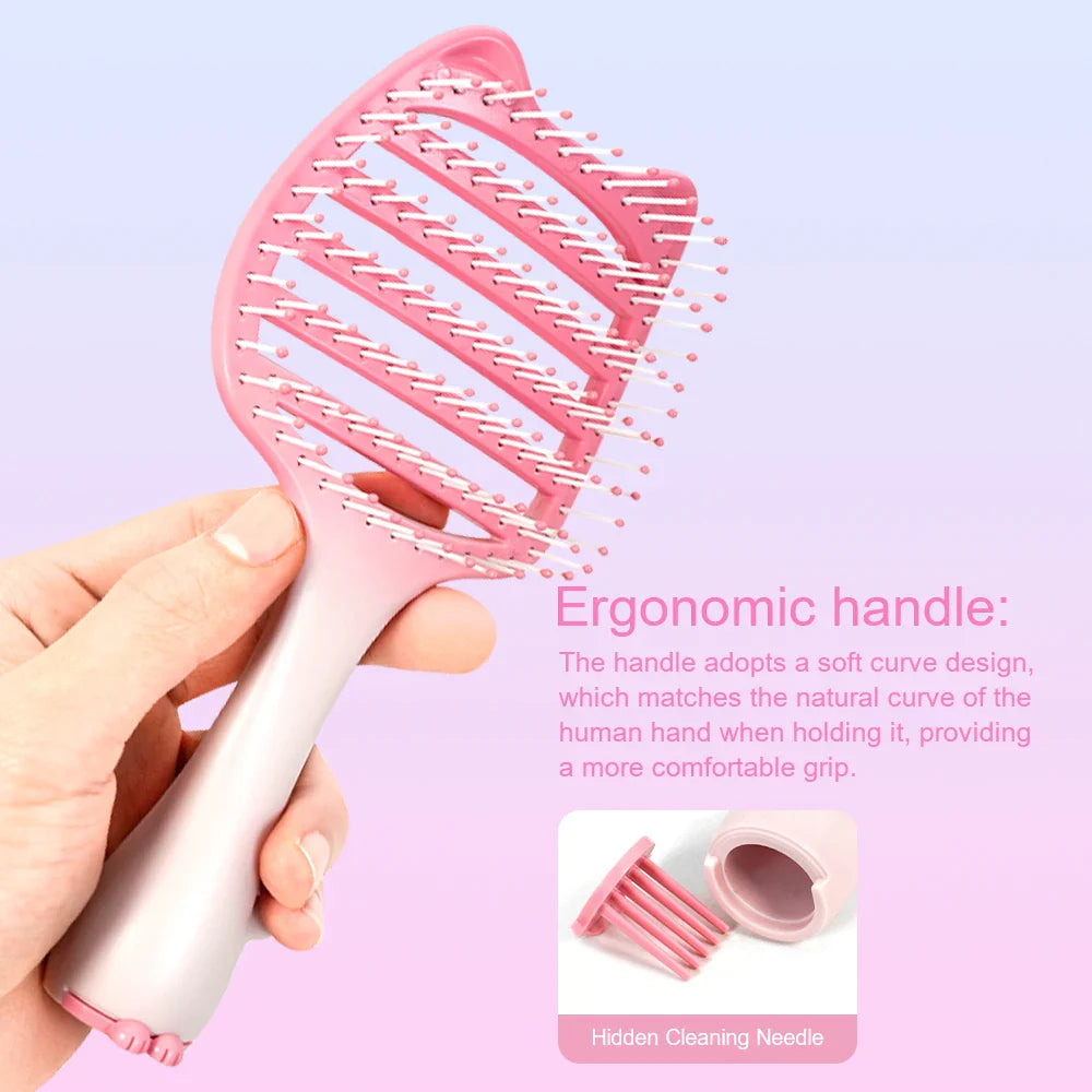 Cat Ear Detangler Comb – Anti-Static Wet & Dry Hair Brush