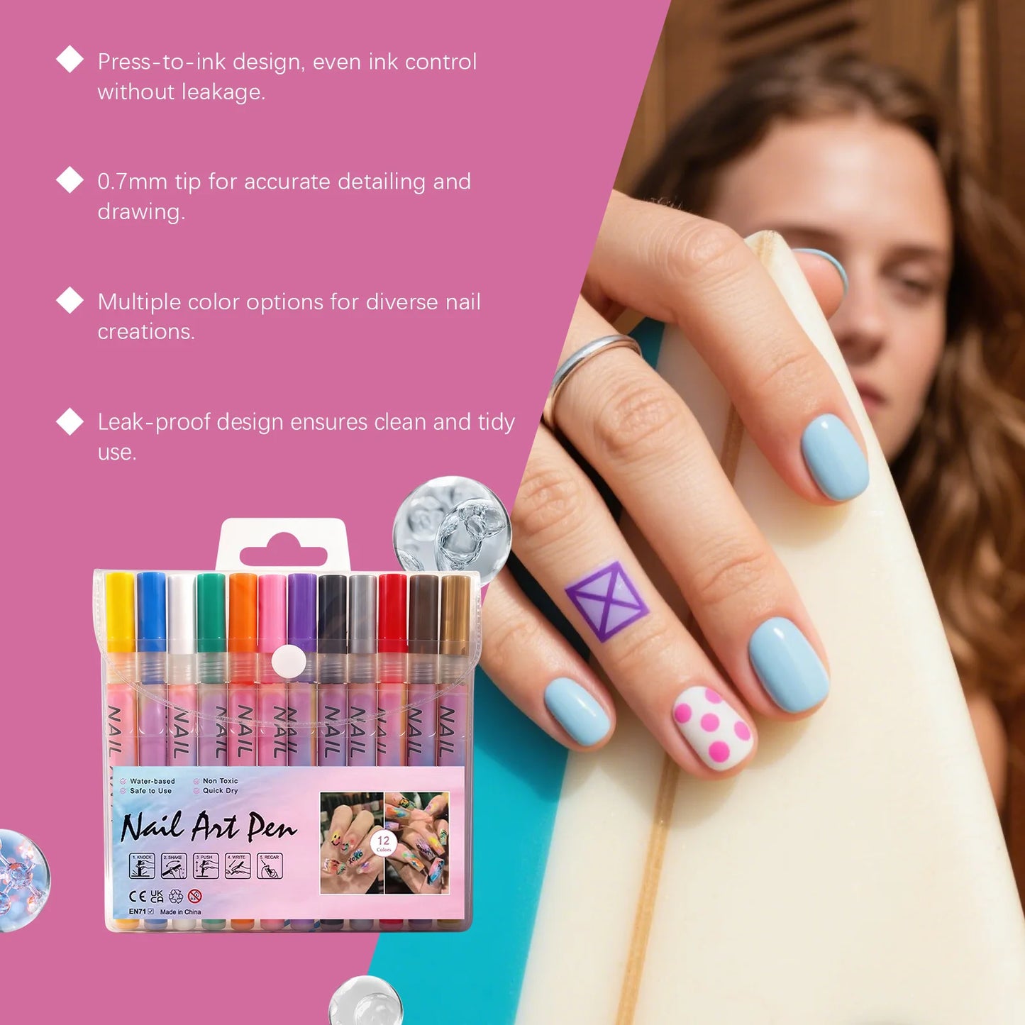 12pcs Nail Art Dotting Pen Set for Creative Nail Designs Peaceful Pleasures Health and Wellness