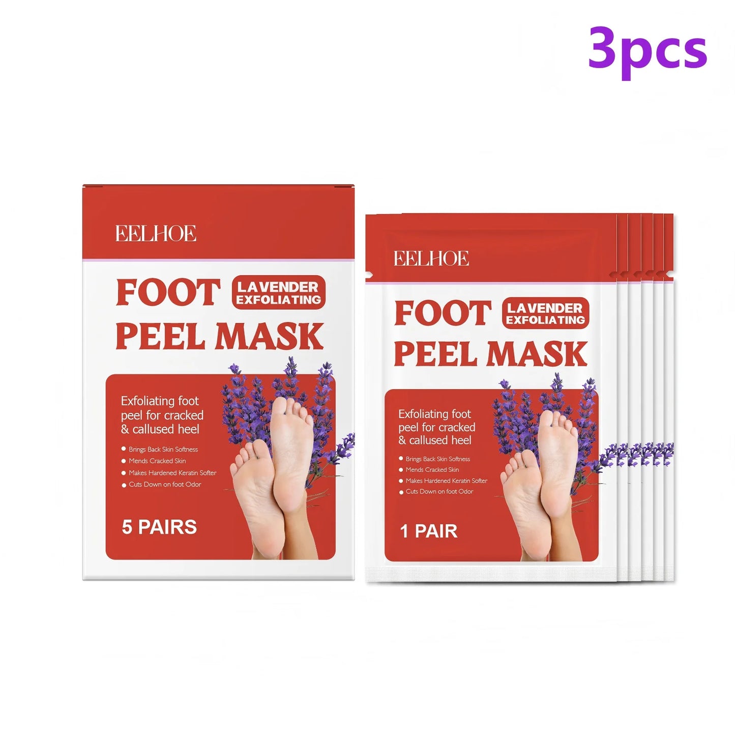 Lavender Foot Peel Mask – Exfoliating Foot Mask 5 Pairs