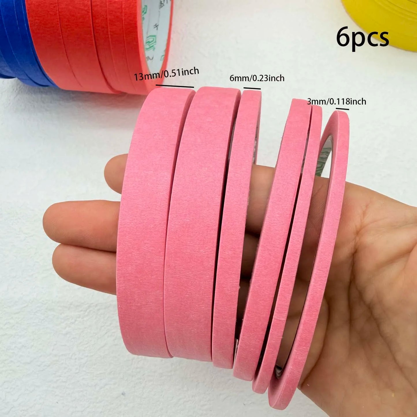 Colorful Paper Masking Tape – 3/6 Rolls, 3 Sizes, DIY Crafts