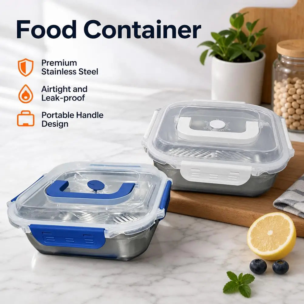 304 Stainless Steel Food Storage Container Leakproof Lunch Box Portable Camping Bento Box for Kitchen Picnic Office Peaceful Pleasures Health and Wellness