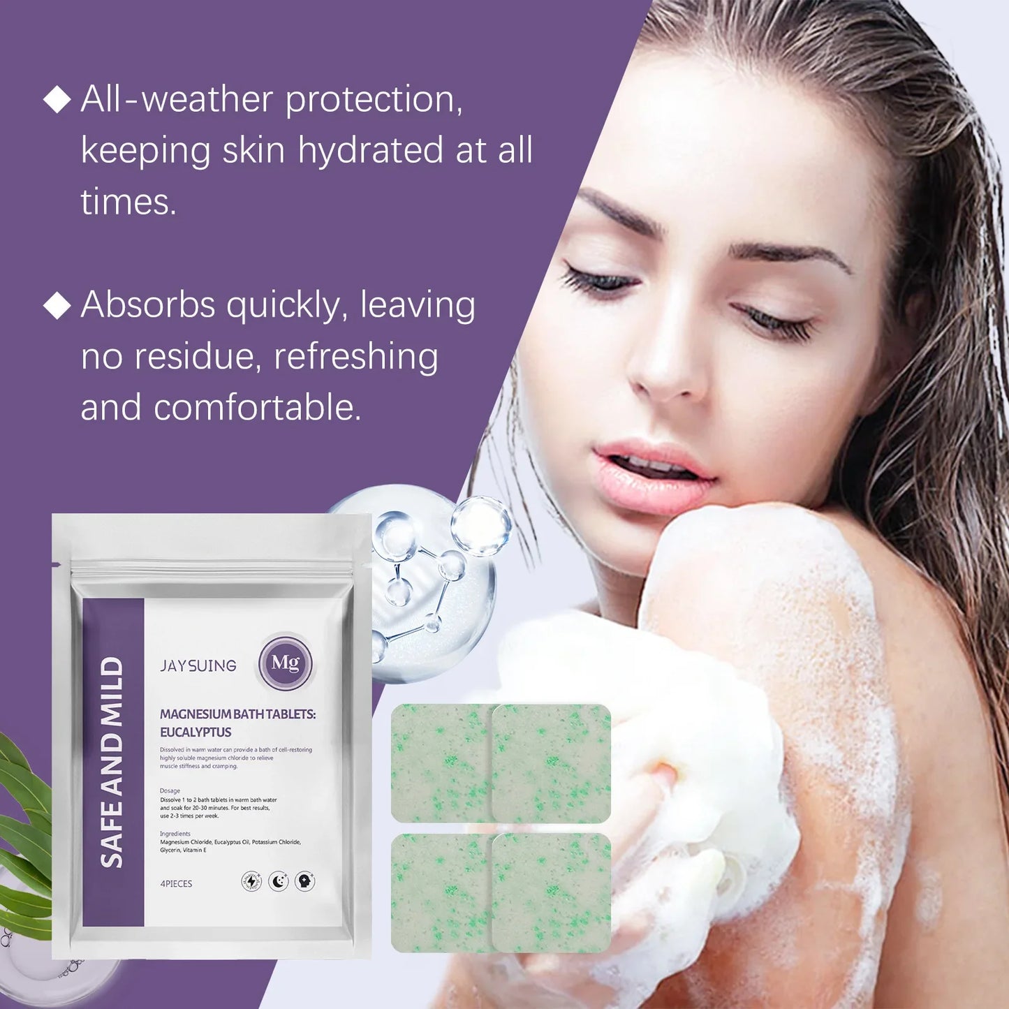Aromatherapy Shower Steamers – Stress Relief Bath Tablets 4-Pack