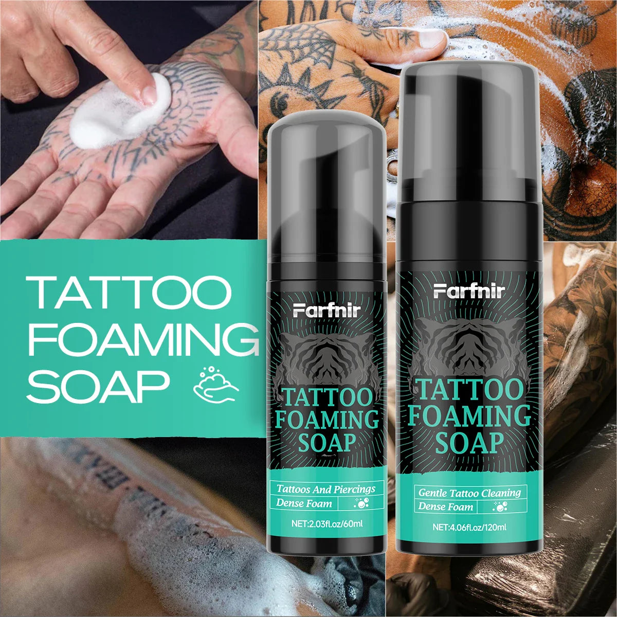 Tattoo Foaming Soap – Moisturizing Cleanser for New & Old Tattoos