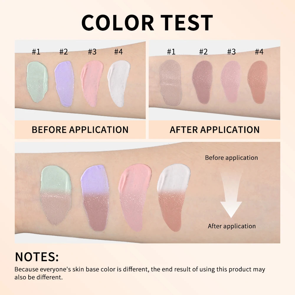 Color Changing Foundation Long-Lasting Makeup Effect Magic Foundation High Coverage Self-Coloring Cc Cream Cosmetics Peaceful Pleasures Health and Wellness