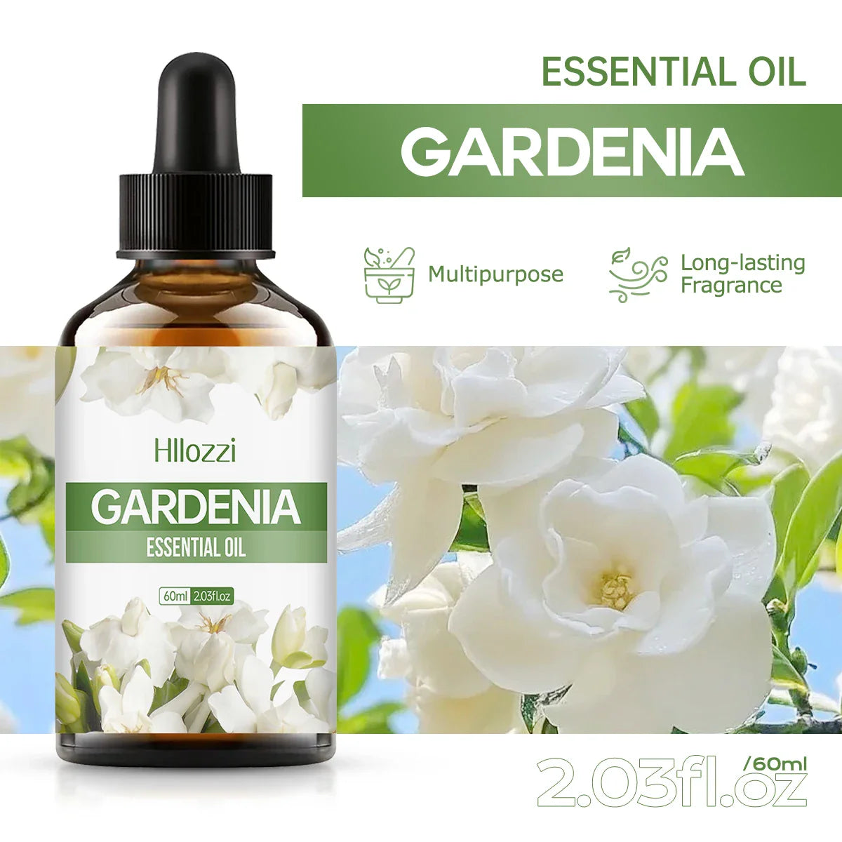 Gardenia Essential Oil – Floral Scent for Massage, Hair & Diffuser