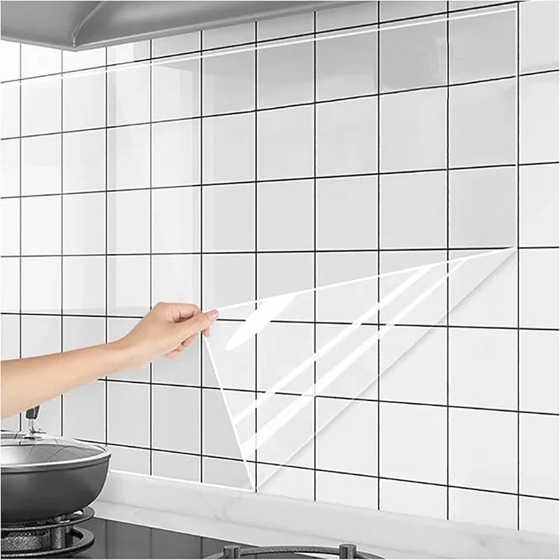 45cm Transparent Electrostatic Wall Film – Oil-Proof Kitchen