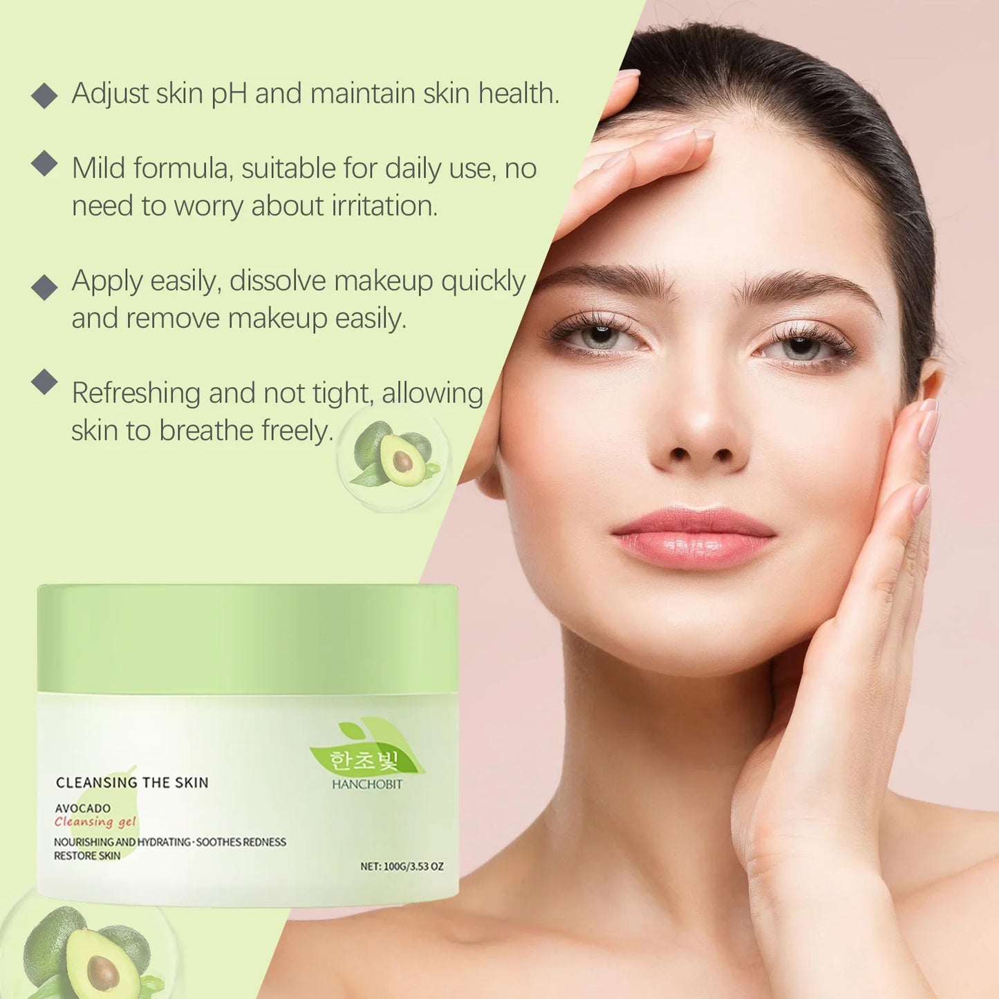 OceAura Avocado Makeup Remover Gel – Gentle & Soothing 100g