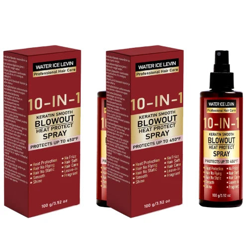 10-in-1 Keratin Heat Protect Spray | Anti-Frizz, 450°F Heat Protect Spray Peaceful Pleasures Health and Wellness Leave-In