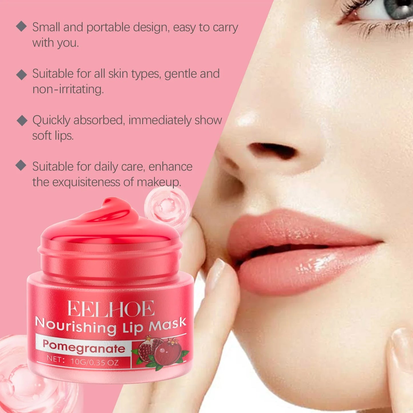 Pomegranate Lip Mask – Moisturizing, Nourishing & Smoothing