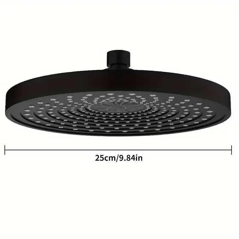 25cm Rainfall Shower Head | High-Pressure Round Top Spray