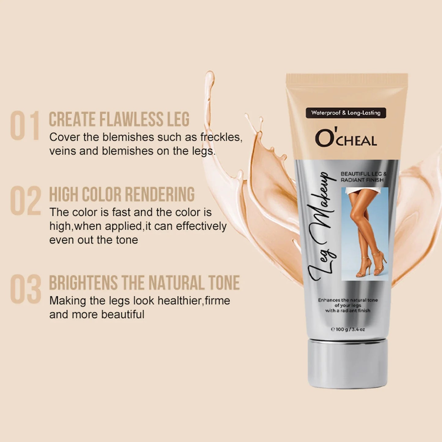 O'CHEAL Leg Body Makeup Cream – Waterproof Coverage Foundation