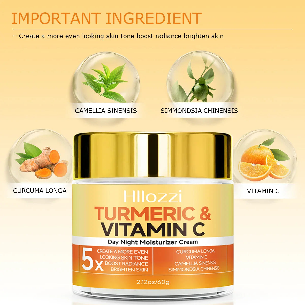 Turmeric & Vitamin C Moisturizer Cream | Hyaluronic Acid
