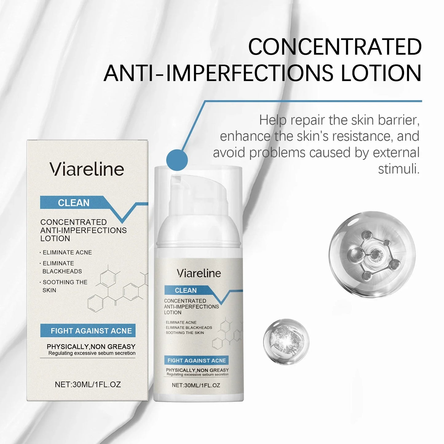 Viareline Salicylic Acid Acne Lotion – Clear Blackheads 30ml