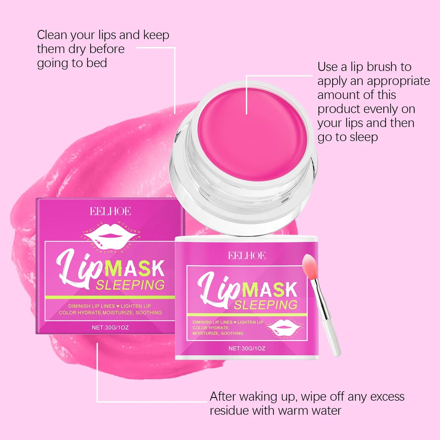 Pink Avocado Lip Sleeping Mask – Moisturize & Fade Fine Lines