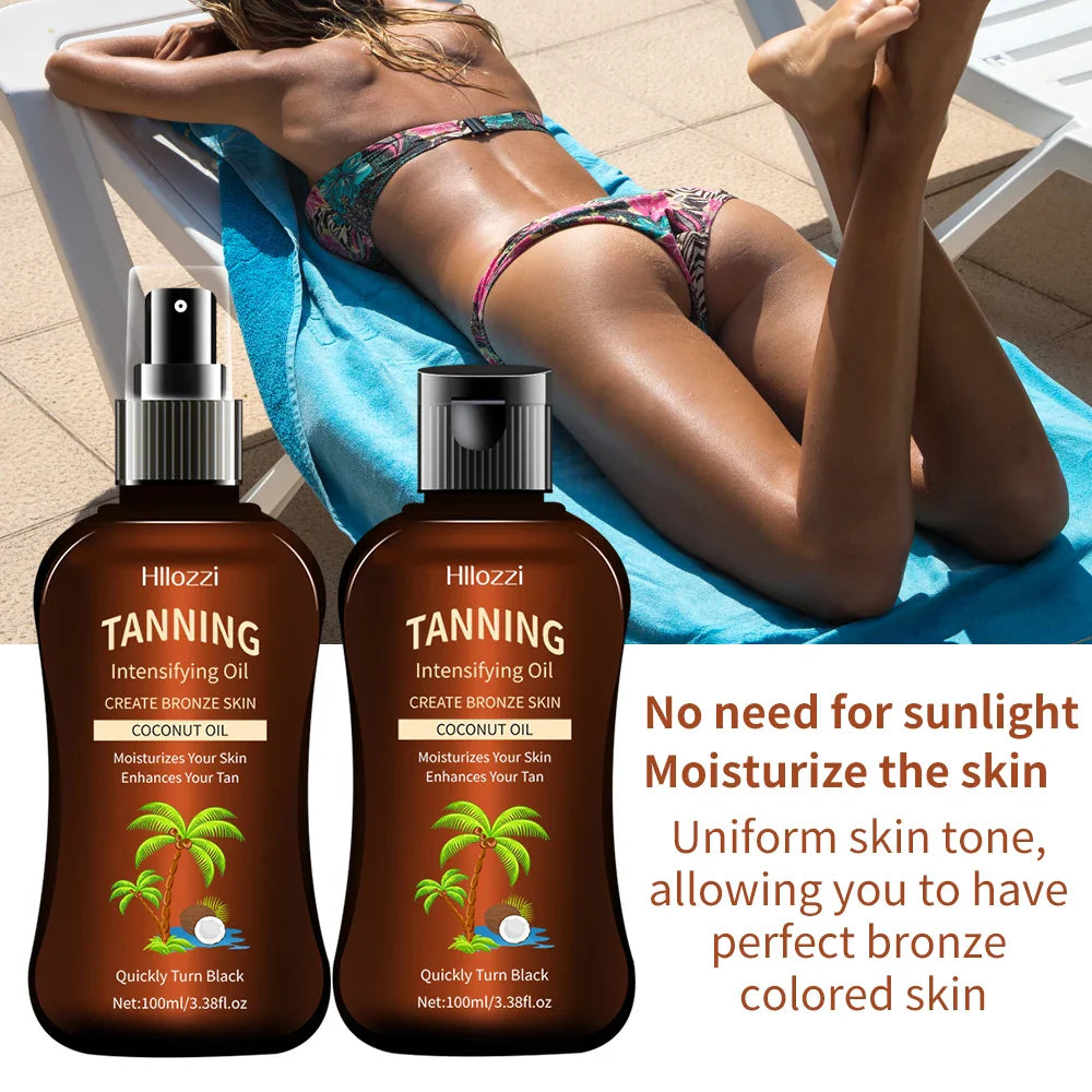 Hllozzi Coconut Tanning Oil – Sunless Self-Tanner 100ml