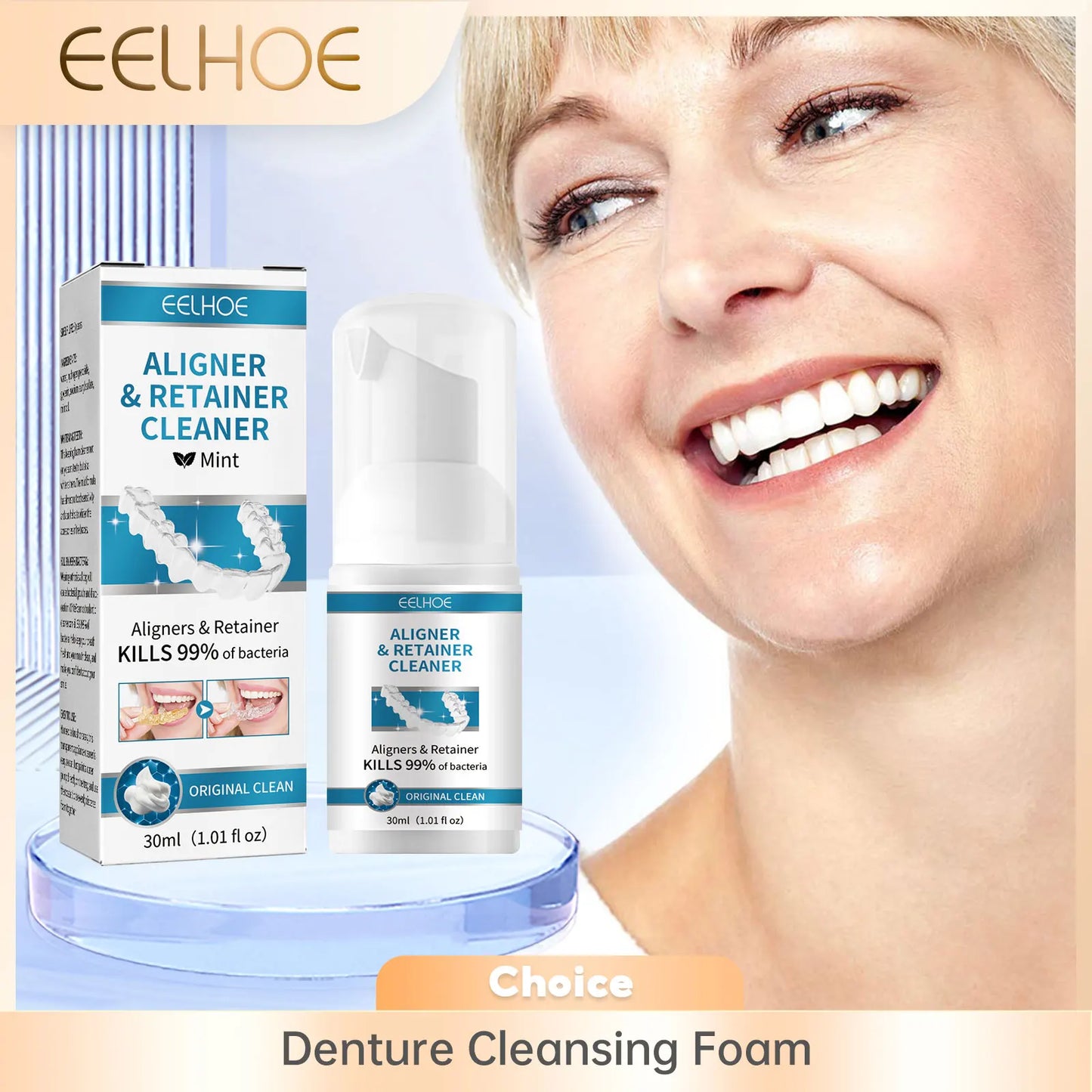 Eelhoe Aligner & Denture Cleaner Foam – Whitening 30ml