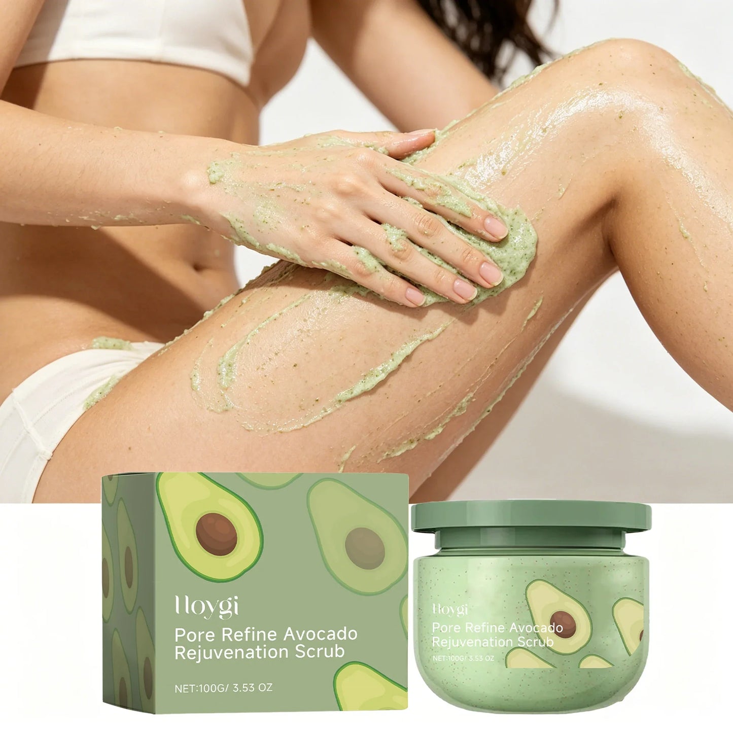 Hoygi Avocado Body Scrub 100g – Exfoliate, Hydrate & Glow