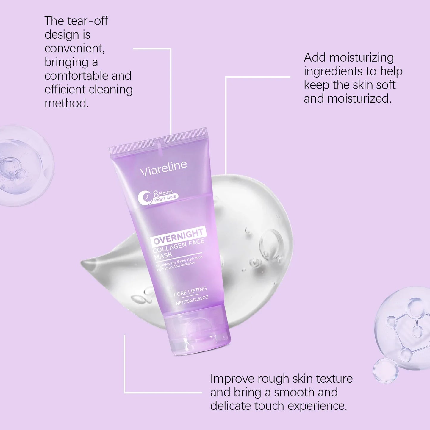 Viareline Collagen Overnight Peel Mask – Hydrate & Refine Pores