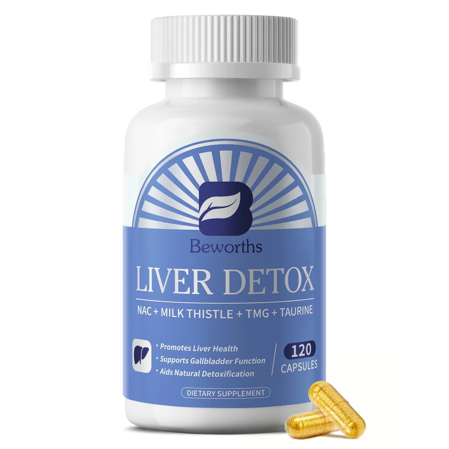 Beworths Liver Detox Pills – NAC, Milk Thistle, TMG & Taurine