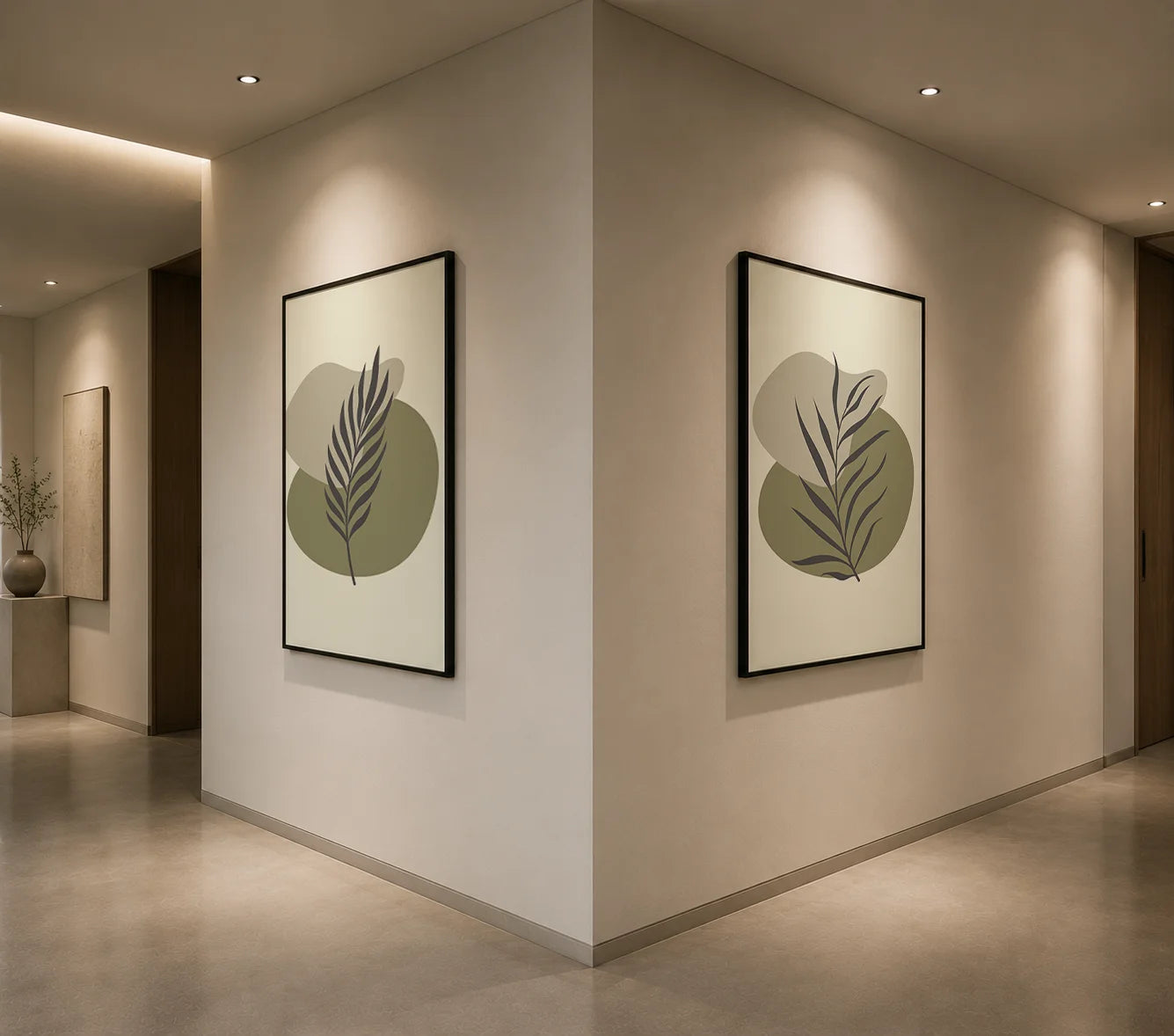 Abstract Botanical Canvas Wall Art | Nordic Minimalist Print Canvas Wall Art Peaceful Pleasures Health and Wellness