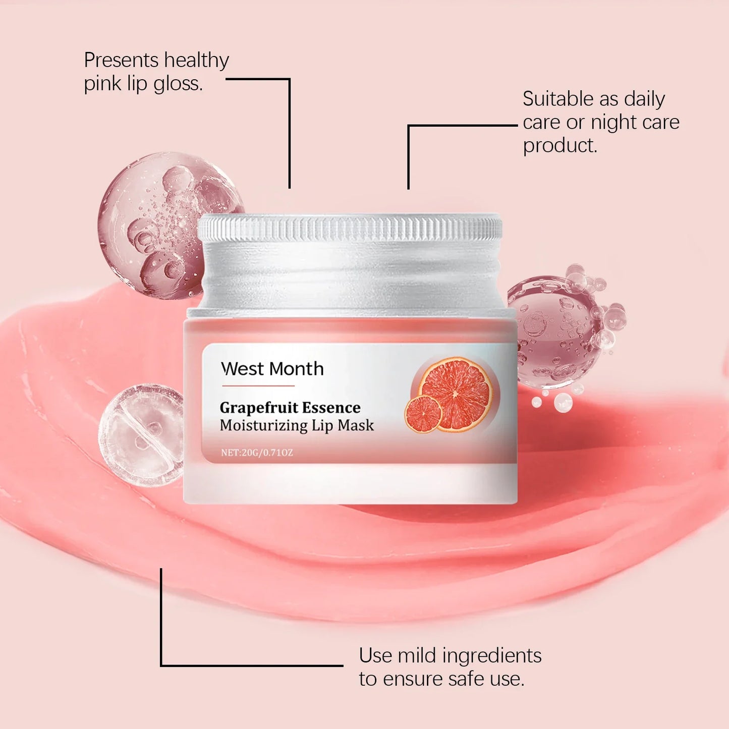 Grapefruit Essence Lip Mask – Moisturising & Fine Line Repair