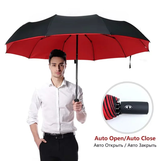 Automatic Windproof Folding Umbrella | 10 Rib Double Layer Folding Umbrella Oasis Select