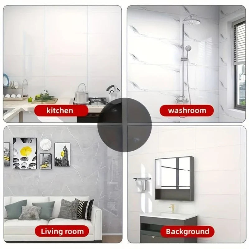 Marble Tile Peel & Stick Wallpaper – Waterproof Foam Wall Sticker