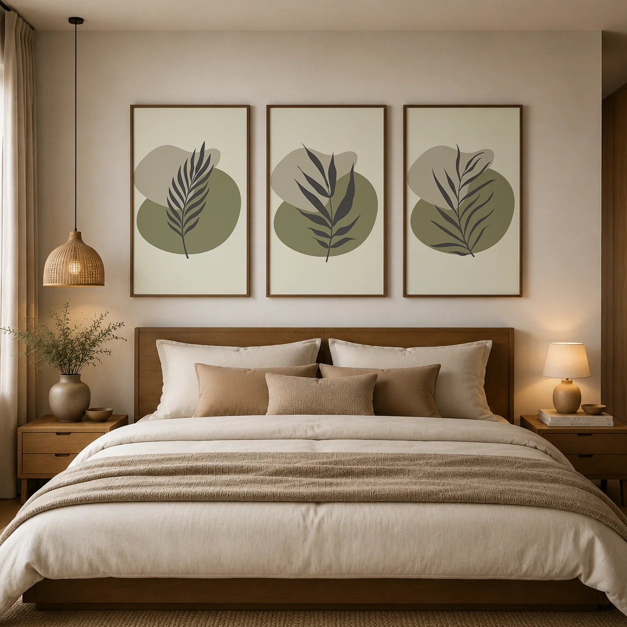 Abstract Botanical Canvas Wall Art | Nordic Minimalist Print Canvas Wall Art Peaceful Pleasures Health and Wellness
