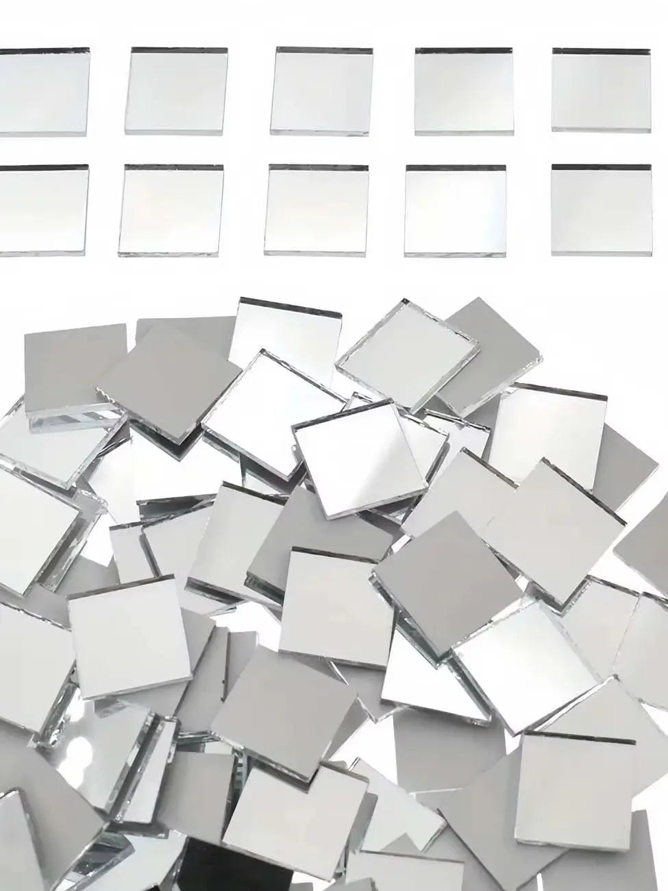 100pcs Square Mirror Mosaic Tiles 10mm – DIY Crafts & Decor