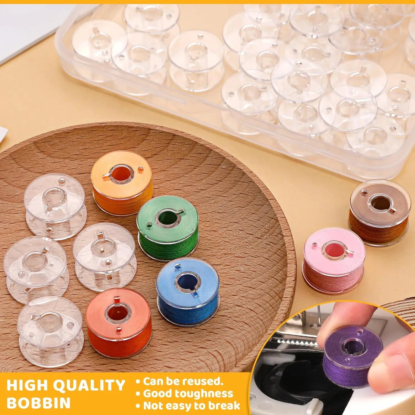 SA156 Clear Plastic Bobbins – Brother & Singer Compatible