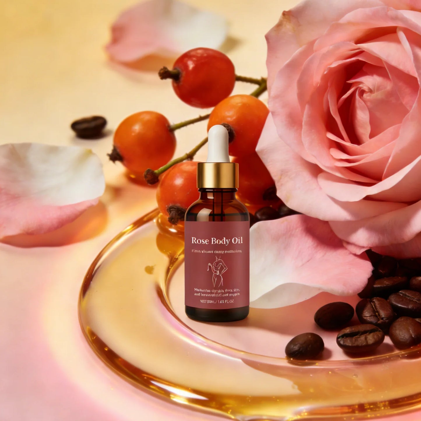 Rose & Coffee Seed Body Oil – Hydrating & Firming Oil 50ml